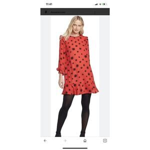 Who What Wear Floral Ruffle Shift Dress Womens XL Red Black